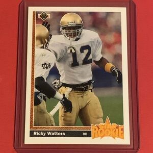 Ricky Watters #9 [Star Rookie] 1991 Upper Deck Football Trading Card